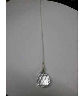 Péndulo bola cristal mediano con cordon, 30 mm diámetro