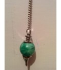 Péndulo esférico de amatista verde , con punta de metal y cadena con anilla al por mayor