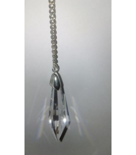 Péndulo lágrima cristal grande, con cadena ( 3,80 x 1,50 cm )