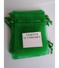 Bolsa Verde, amuletos, piedras y resguardos -12 unidades ( 9 x 7 cm ) al por mayor